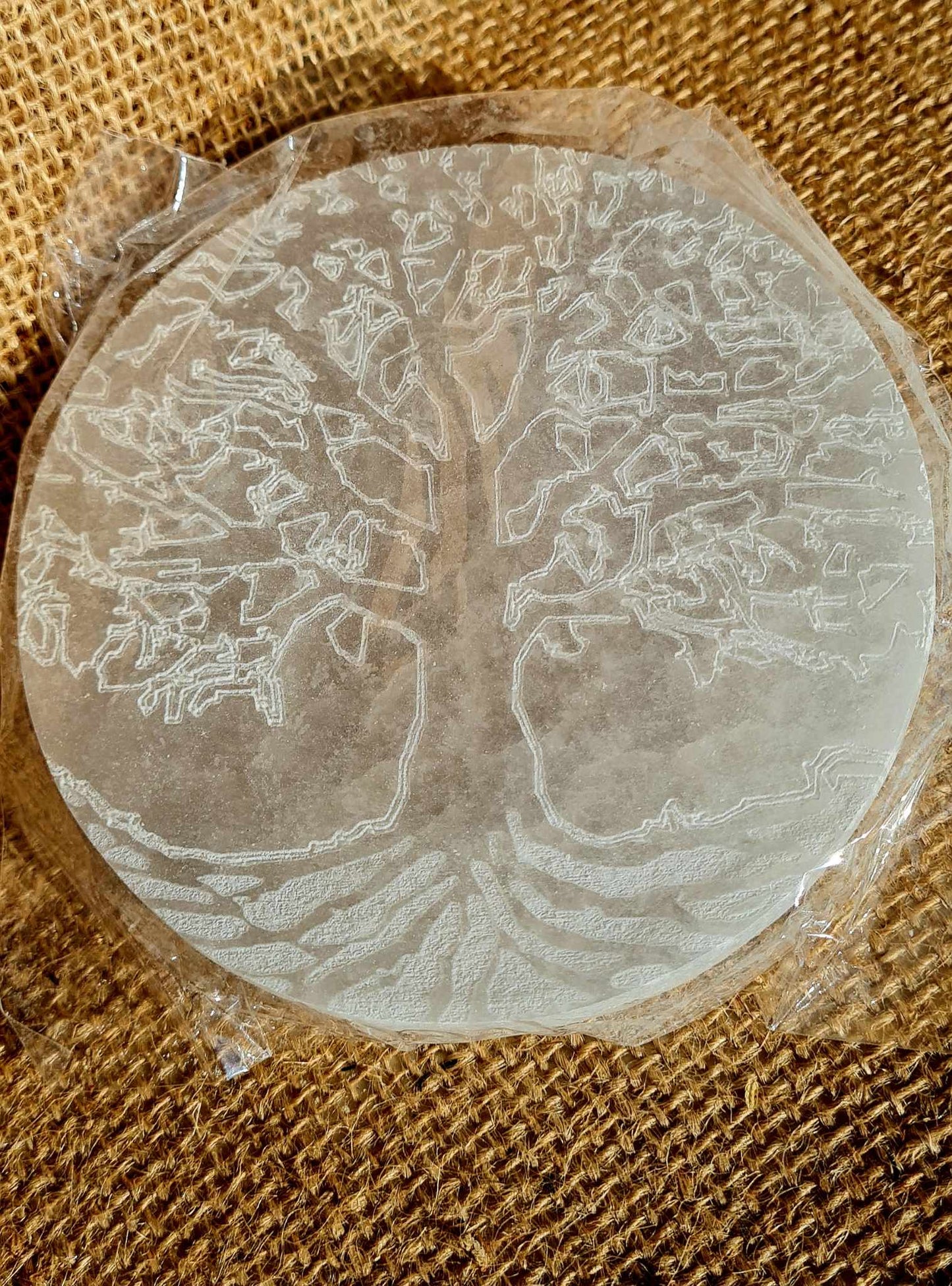 Plaque en Sélénite - Arbre de Vie (10 cm)