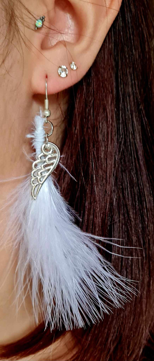 Boucle d'oreille plumes